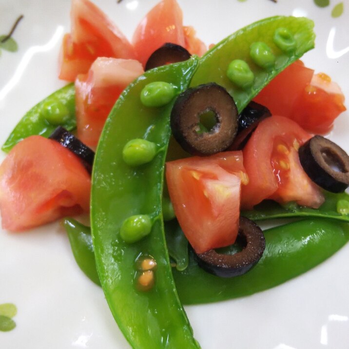 スナップえんどうとトマトのサラダ レシピ 作り方 By うろちょろ 楽天レシピ